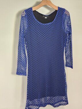 Cobalt Blue TRIBAL Layered Dress Netting Women's Size M